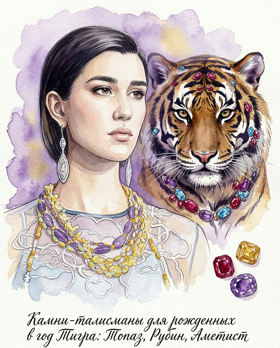 Камни-талисманы для рождённых в год Тигра: топаз, рубин, аметист и персональный выбор по знаку