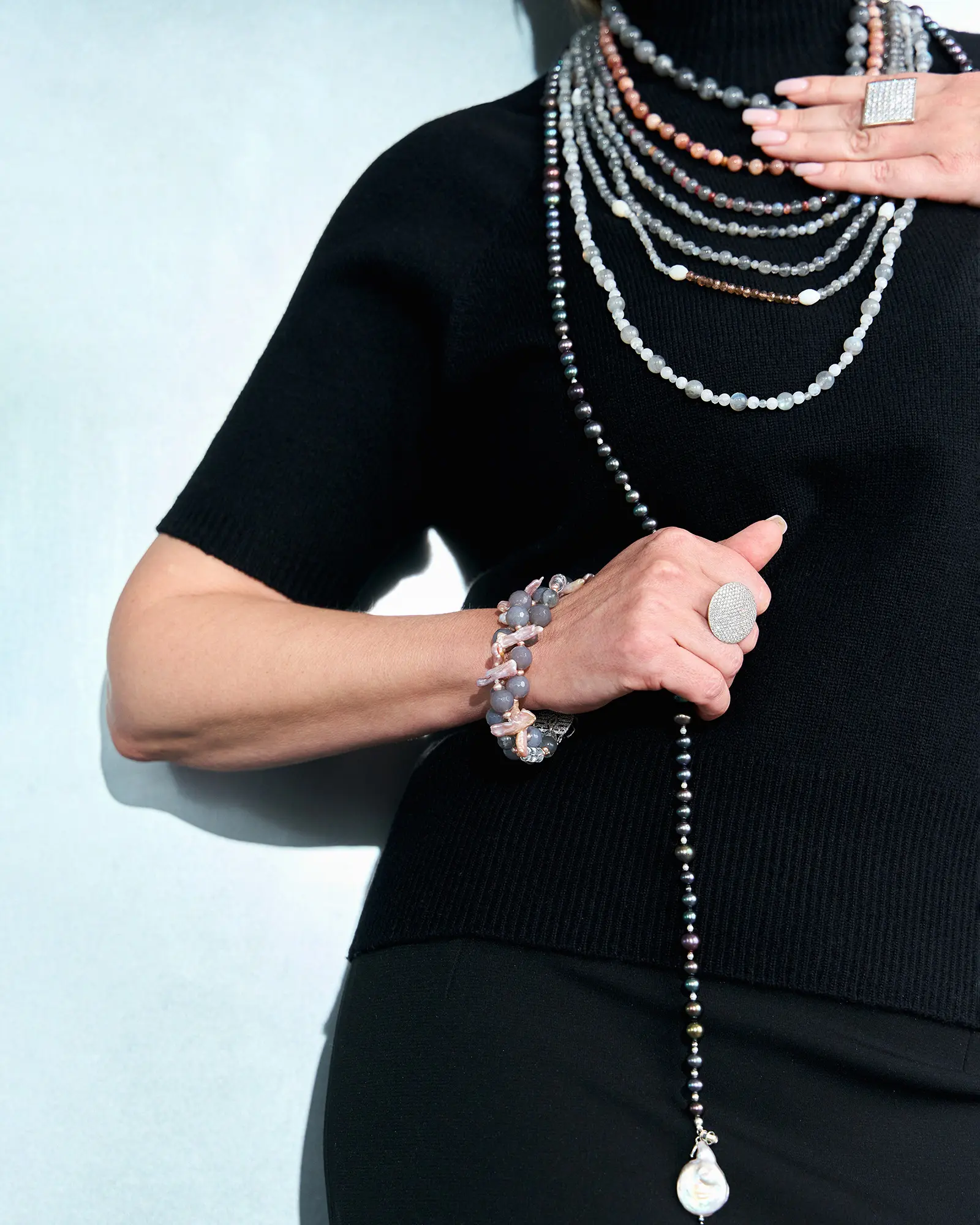 Аркан жемчужный серого цвета - 120 000 Аркан жемчужный - мастерская Надежды Бойко