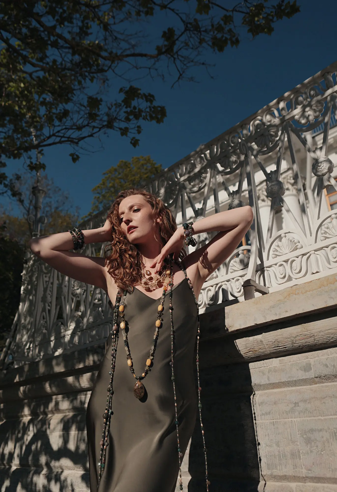 Бусы цитрин с кулоном фуксит многоцветного цвета Жемчуг - 69 000 Бусы цитрин с кулоном фуксит - мастерская Надежды Бойко