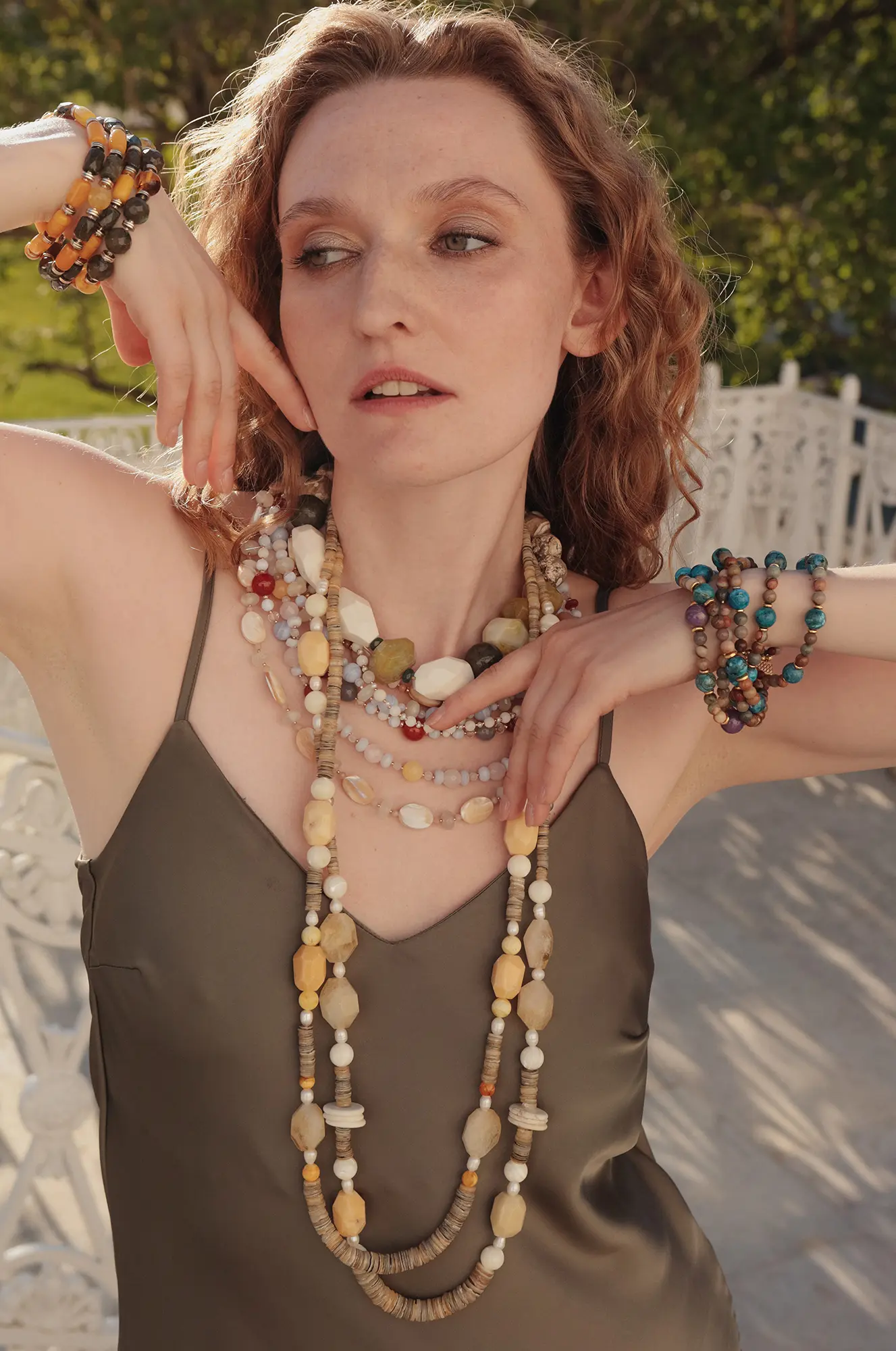 Бусы кахолонг, агат белого цвета Агат - 34 000 Бусы кахолонг, агат - мастерская Надежды Бойко