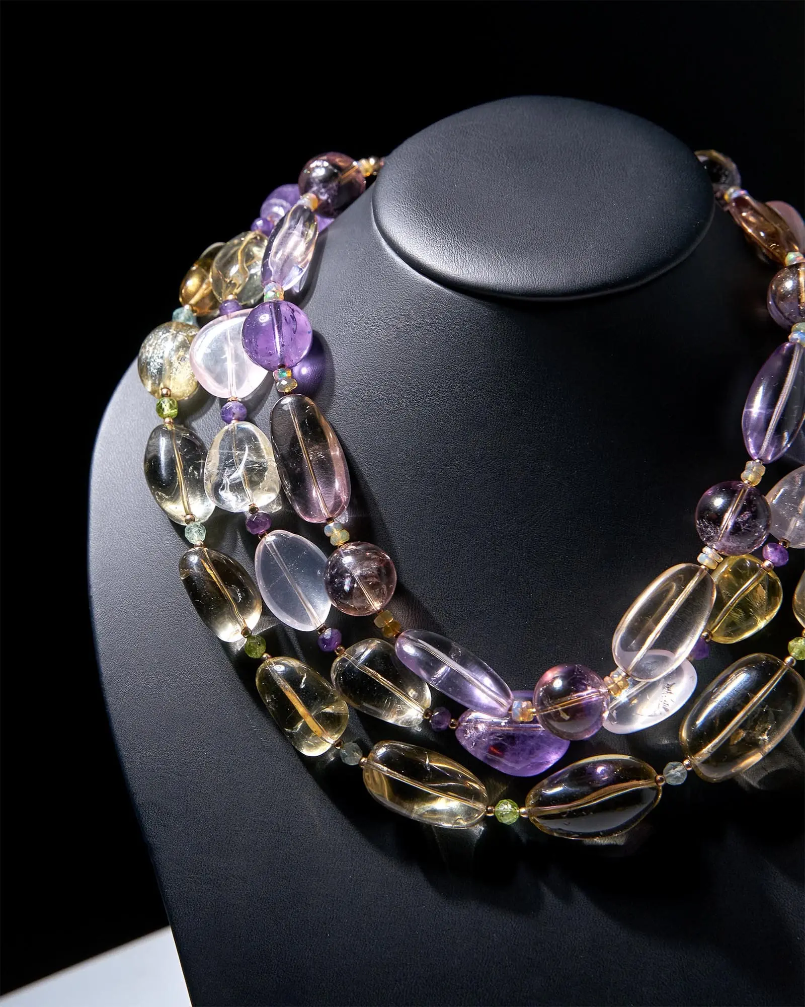 Бусы лимонный кварц, аметист, цитрин желтого цвета - 79 000 Бусы лимонный кварц, аметист, цитрин - мастерская Надежды Бойко