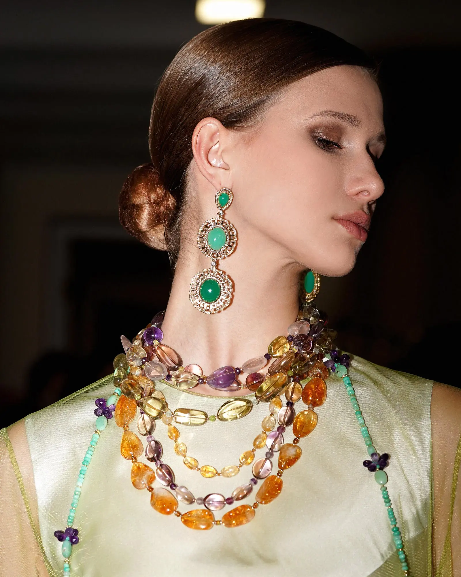 Бусы лимонный кварц, аметист, цитрин многоцветного цвета - 79 000 Бусы лимонный кварц, аметист, цитрин - мастерская Надежды Бойко