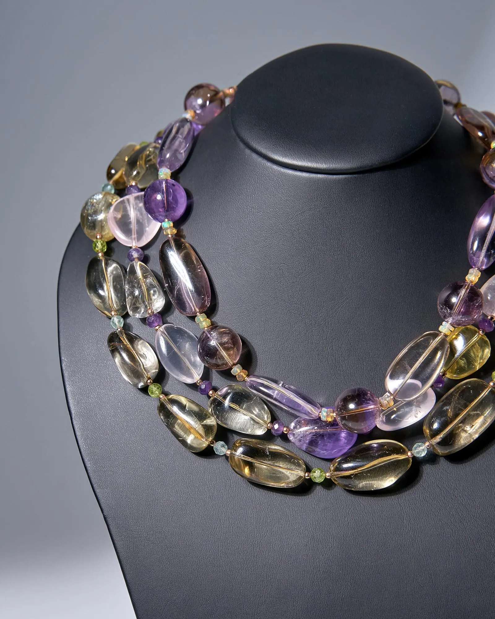 Бусы лимонный кварц, аметист, цитрин желтого цвета - 79 000 Бусы лимонный кварц, аметист, цитрин - мастерская Надежды Бойко