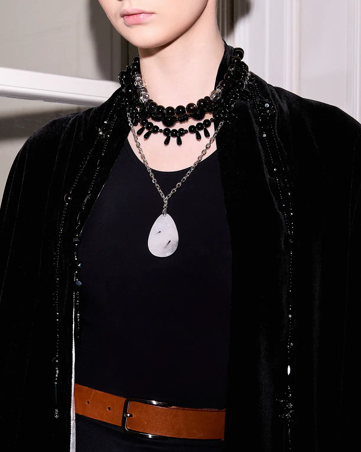 Бусы из черного агата и гагата Бусы из черного агата и гагата - мастерская Надежды Бойко