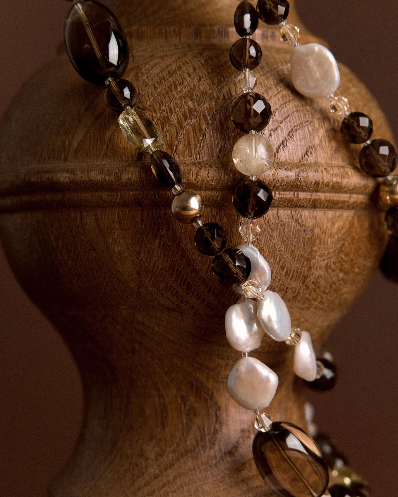 Бусы раухтопаз, жемчуг коричневого цвета - 152 000 Бусы раухтопаз, жемчуг - мастерская Надежды Бойко