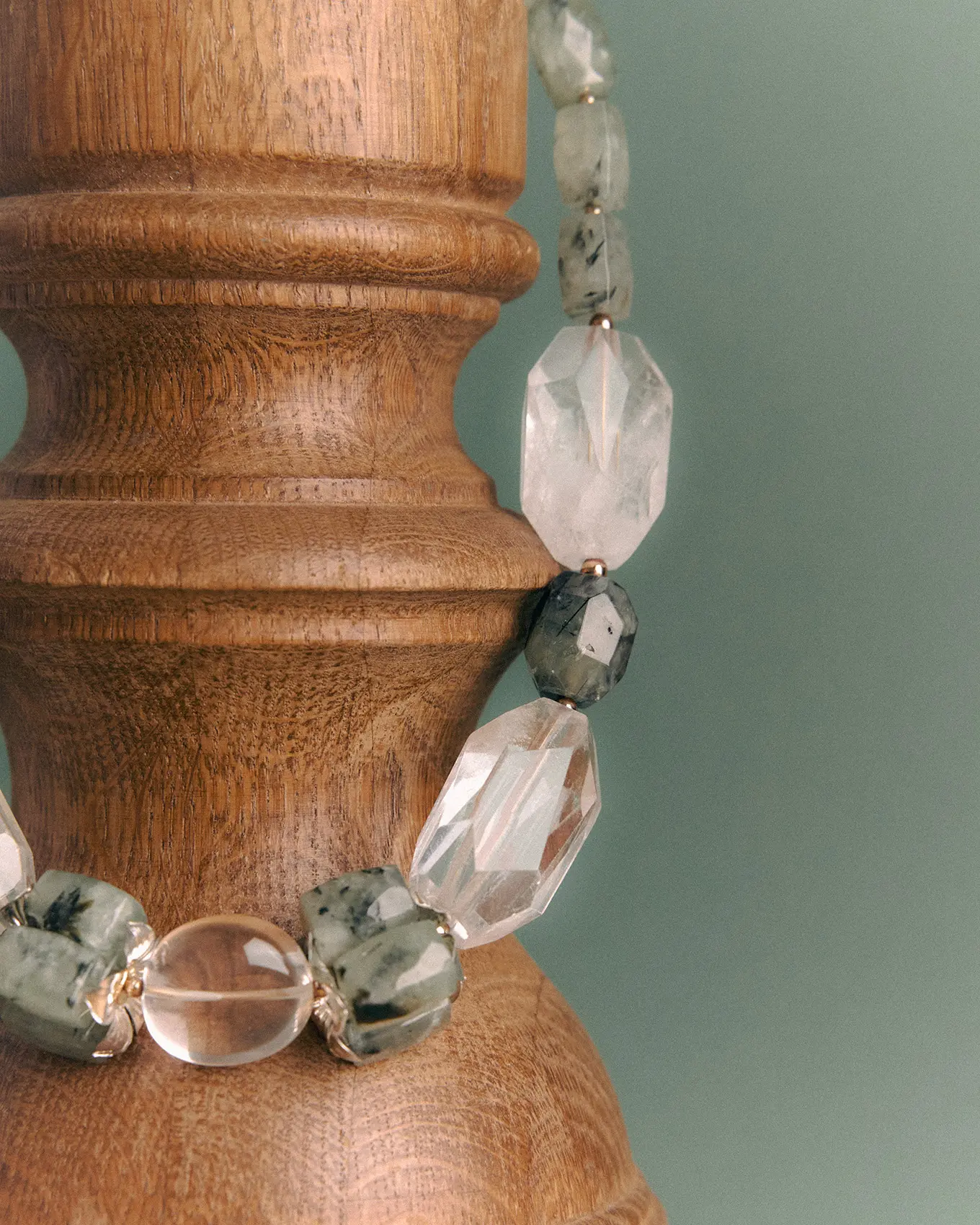 Бусы горный хрусталь, пренит зеленого цвета - 52 000 Бусы горный хрусталь, пренит - мастерская Надежды Бойко