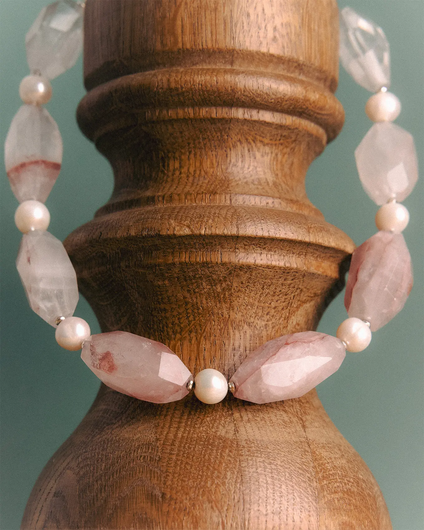Бусы из крупного кварца и жемчуга розового цвета Кварц - 32 000 Бусы из крупного кварца и жемчуга - мастерская Надежды Бойко