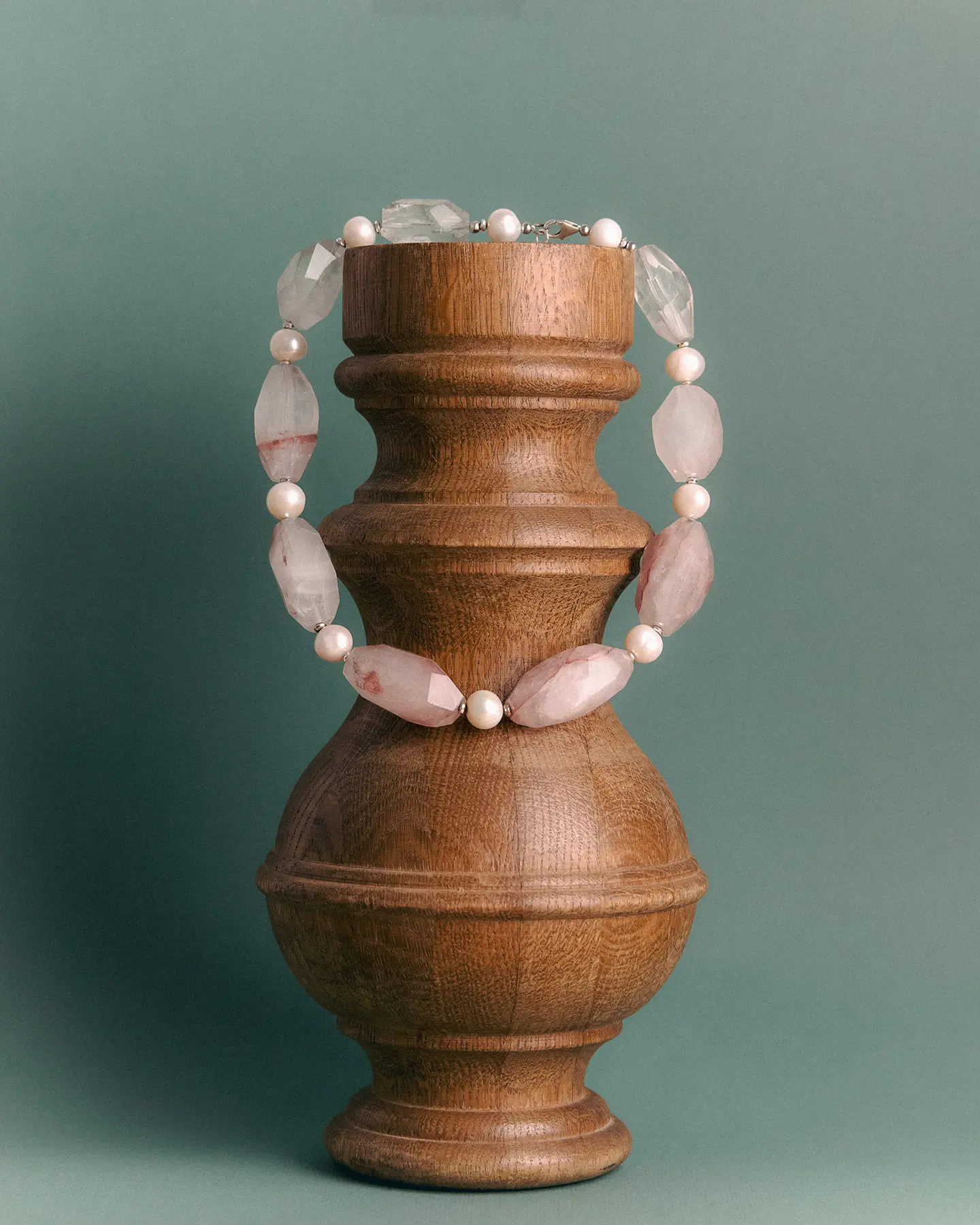 Бусы из крупного кварца и жемчуга розового цвета Жемчуг - 32 000 Бусы из крупного кварца и жемчуга - мастерская Надежды Бойко