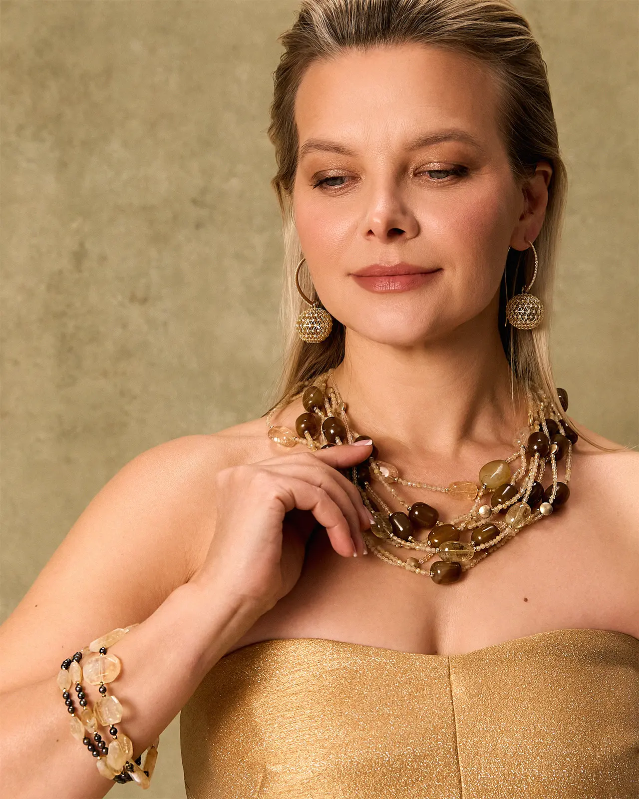 Бусы рутиловый кварц, агат Бусы рутиловый кварц, агат - мастерская Надежды Бойко