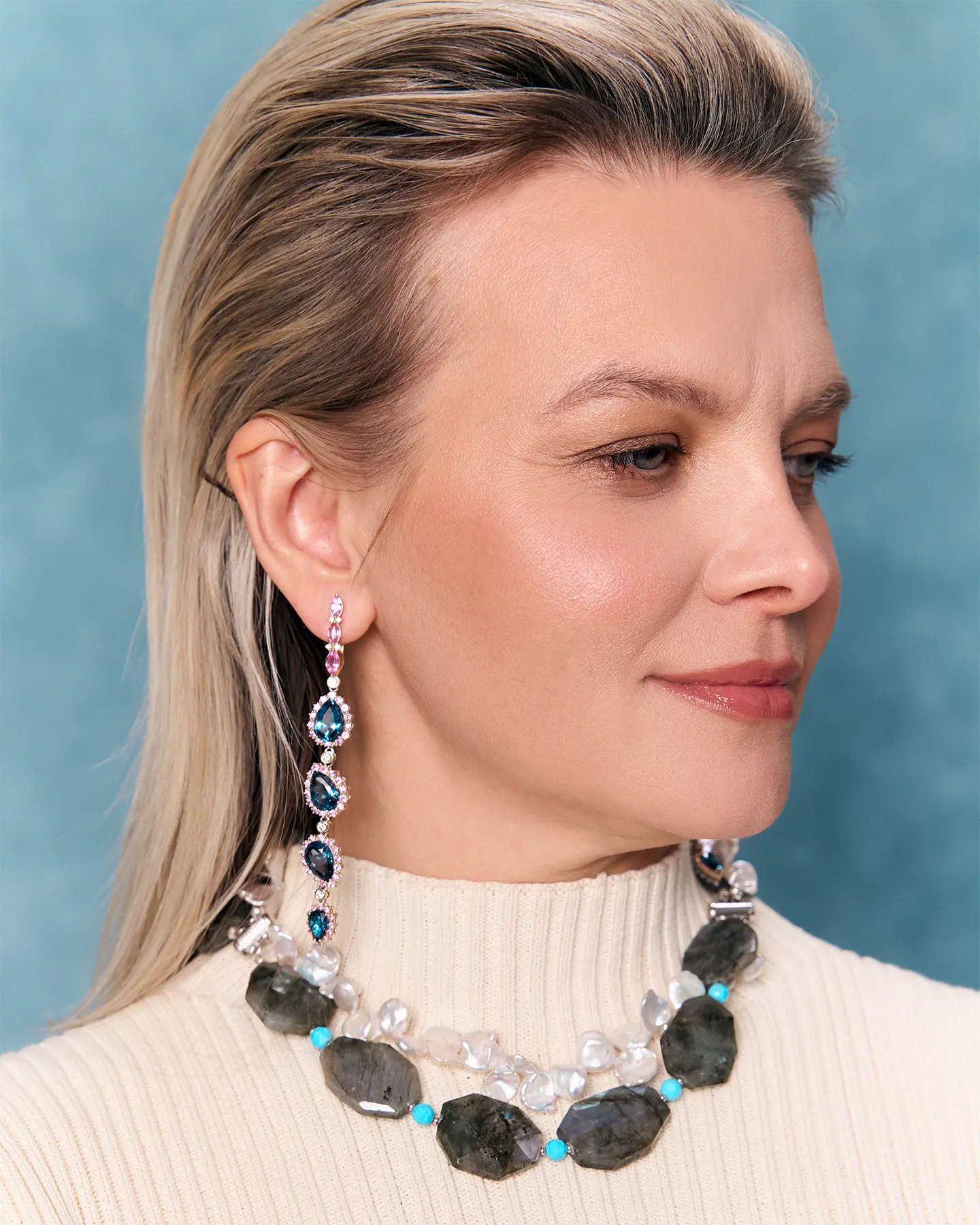 Бусы лабрадорит, жемчуг белого цвета - 127 000 Бусы лабрадорит, жемчуг - мастерская Надежды Бойко