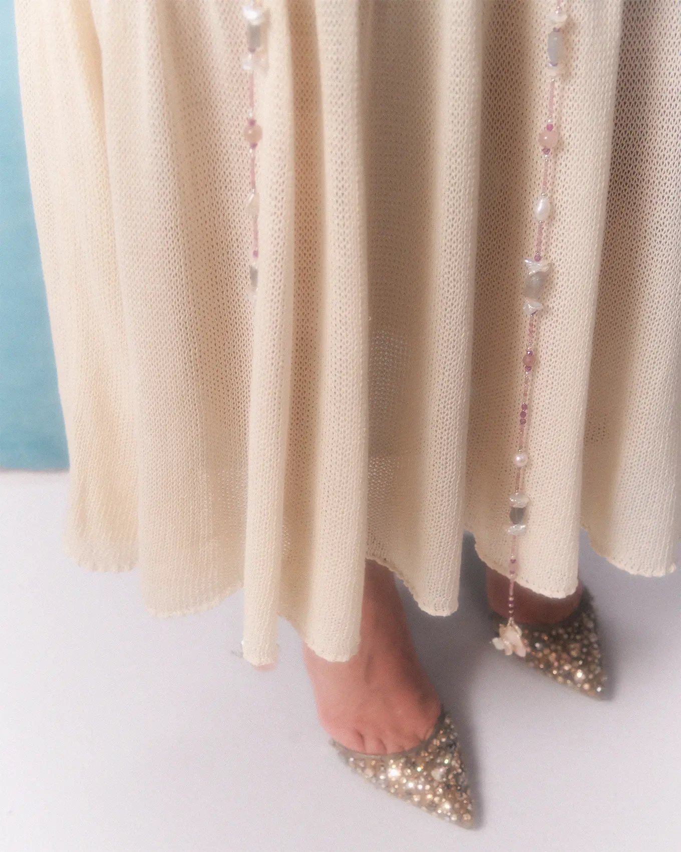 Аркан клубничный кварц, жемчуг розового цвета - 150 000 Аркан клубничный кварц, жемчуг - мастерская Надежды Бойко