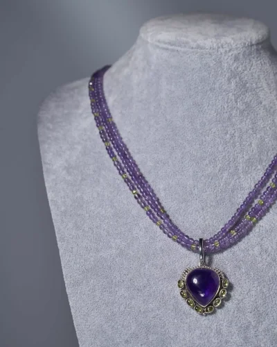 Бусы аметист с кулоном фиолетового цвета - 59 000 Бусы аметист с кулоном - мастерская Надежды Бойко