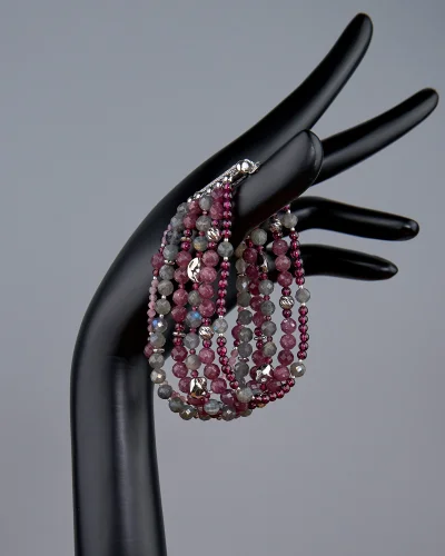 Браслет лепидолит, лабрадорит красного цвета - 72 000 Браслет лепидолит, лабрадорит - мастерская Надежды Бойко