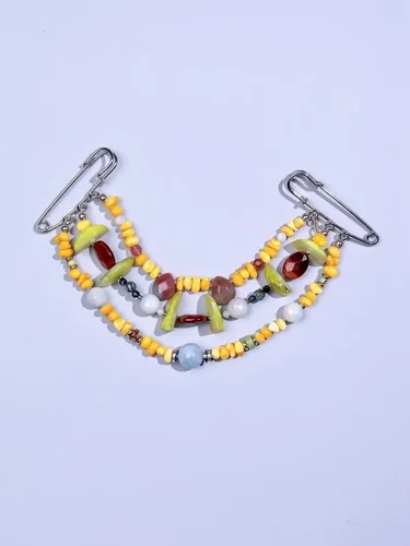 Ожеброшь из янтаря и агата многоцветного цвета - 25 000 Ожеброшь из янтаря и агата - мастерская Надежды Бойко