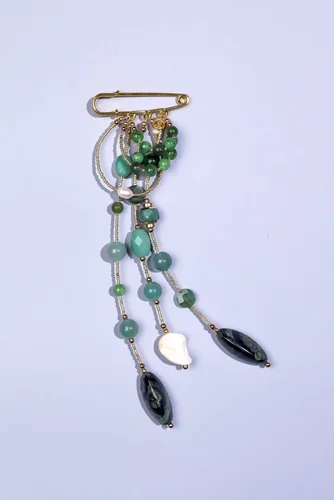 Ожеброшь из нефрита и авантюрина зеленого цвета - 21 000 Ожеброшь из нефрита и авантюрина - мастерская Надежды Бойко