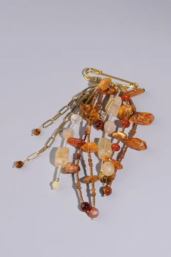 Ожеброшь янтарь, сердолик коричневого цвета - 35 000 Ожеброшь янтарь, сердолик - мастерская Надежды Бойко