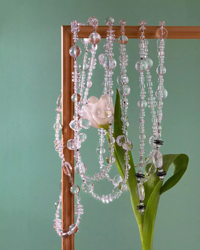 Аркан из горного хрусталя с браслетами белого цвета - 217 000 Аркан из горного хрусталя с браслетами - мастерская Надежды Бойко