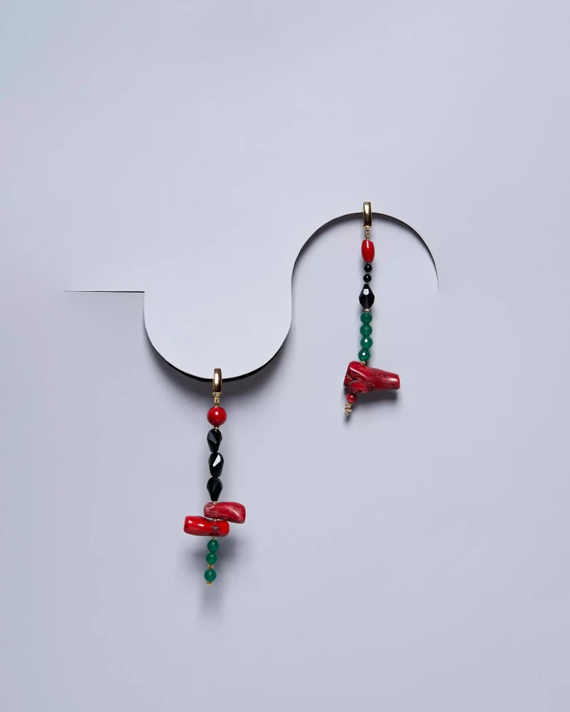 Серьги коралл, кварц красного цвета - 10 400 Серьги коралл, кварц - мастерская Надежды Бойко