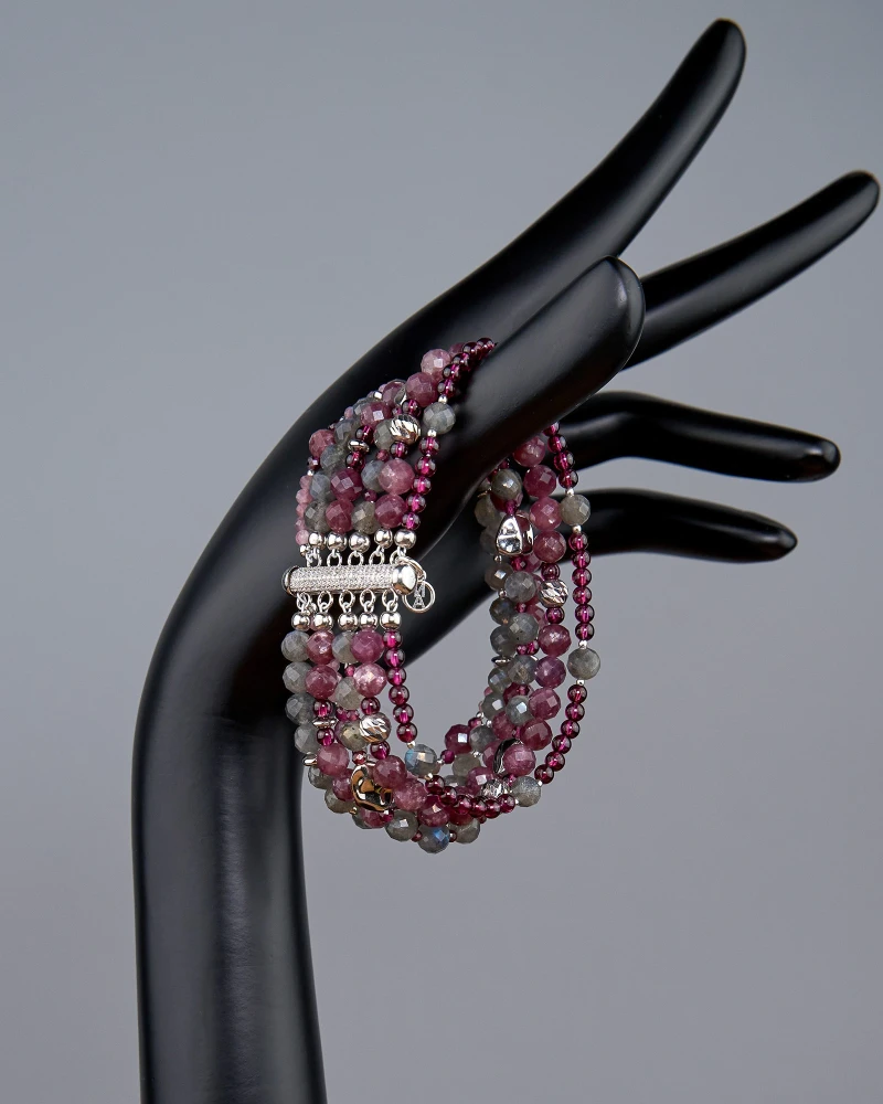 Браслет лепидолит, лабрадорит красного цвета - 72 000 Браслет лепидолит, лабрадорит - мастерская Надежды Бойко