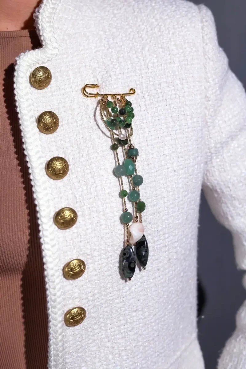 Ожеброшь из нефрита и авантюрина зеленого цвета - 21 000 Ожеброшь из нефрита и авантюрина - мастерская Надежды Бойко